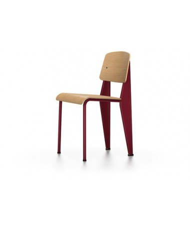 Standard Chair Vitra - Piètement japanese red et assise chêne naturel