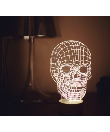 Lampe Skull LED 2D Effet 3D - Studio Cheha