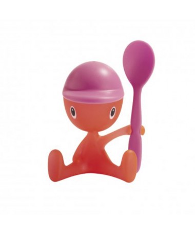 Coquetier Cico avec salière et cuillère - Alessi - rose