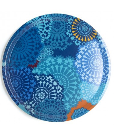 Plateau rond Ø 38 cm - Images d'Orient - Mosaic blue