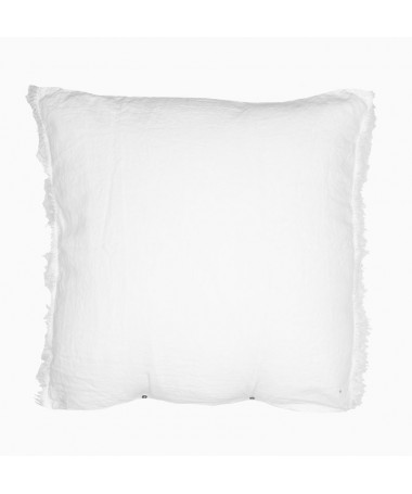 Coussin Hug frangé 80x80 - Bed and Philosophy - Blanc