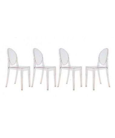 Lot de 4 chaises Victoria Ghost - Kartell