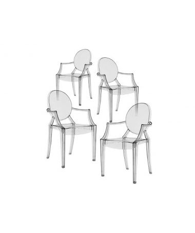 Lot de 4 fauteuils Louis Ghost - Kartell