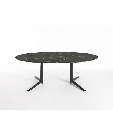 Table Multiplo XL ovale / grès finition marbre - Kartell