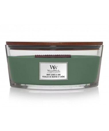 Bougie parfumée Ellipse - WoodWick - Feuilles de menthe et chêne